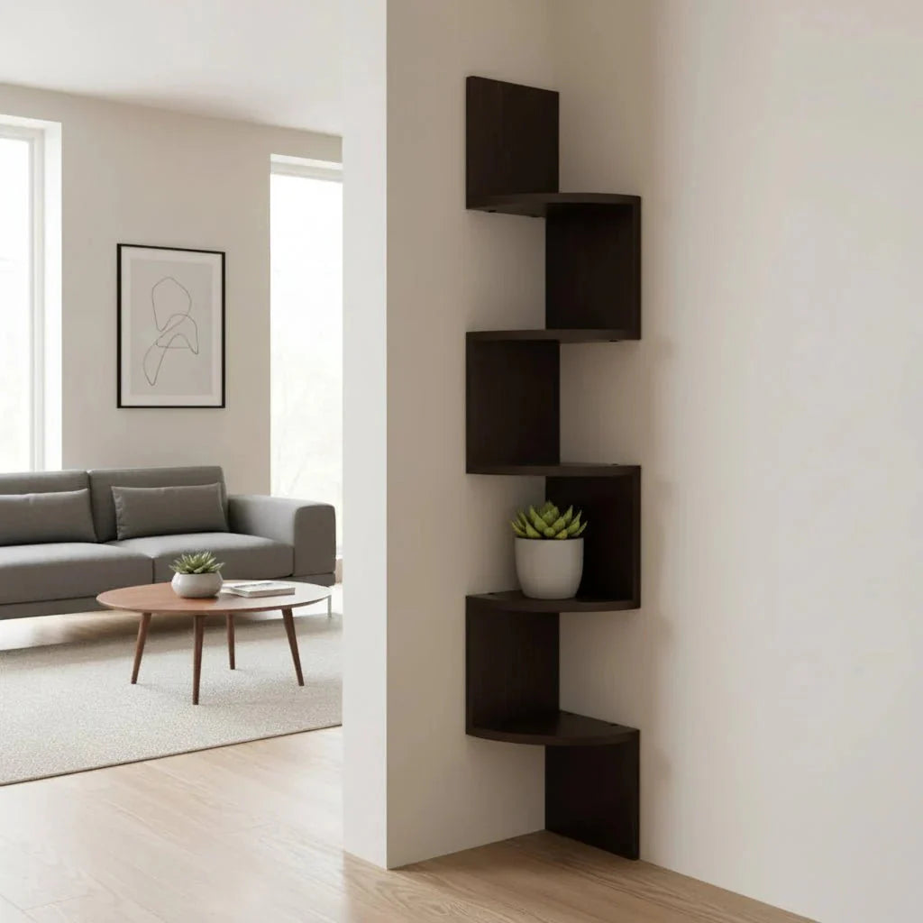 Zigzag Design Corner Shelf – 5-Tier Space-Saving Organizer