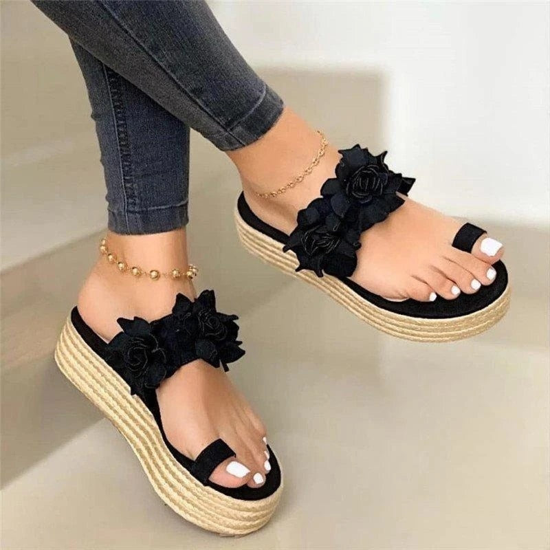 Floral Embellished Women's Platform Sandals