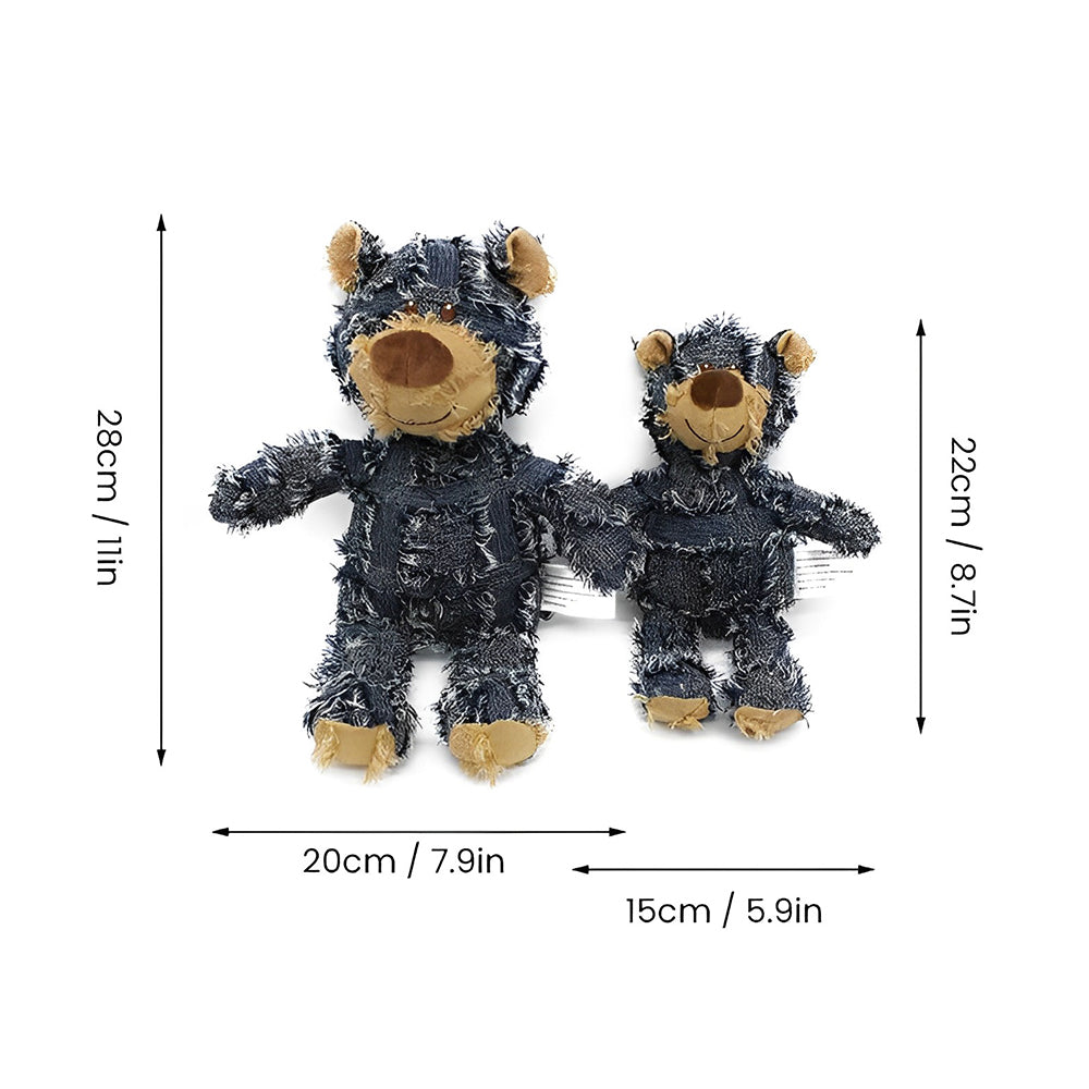 Polyester Bear Dog Toy with Squeaker Feature