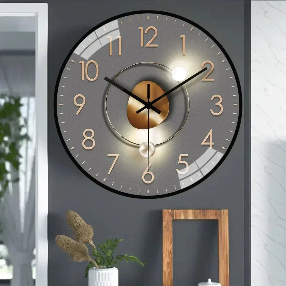 Silent Quartz Mechanism Wall Clock with LED Light
