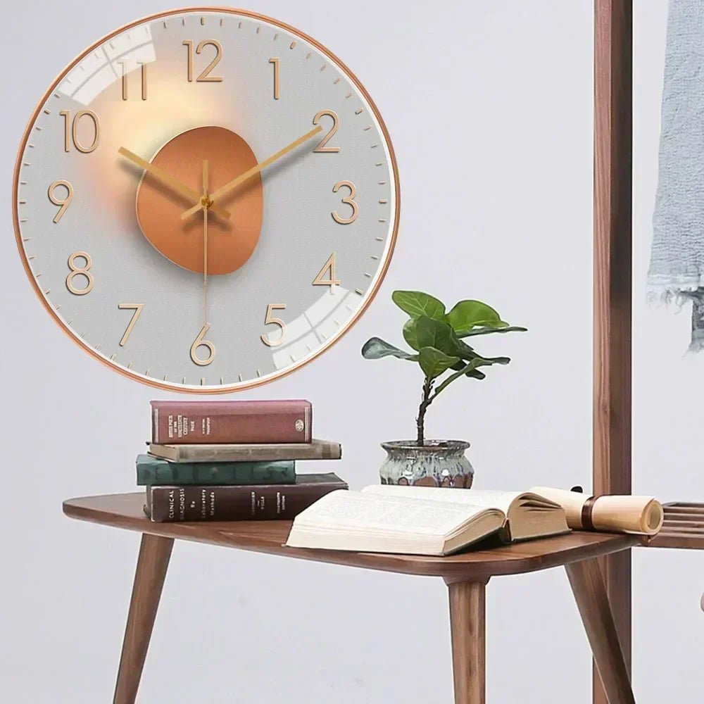 Silent Quartz Mechanism Wall Clock with LED Light
