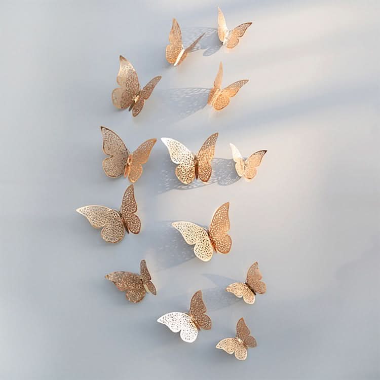 Metallic 3D Butterfly Decals – Removable Wall Stickers for Bedroom, Nursery & Wedding Decor