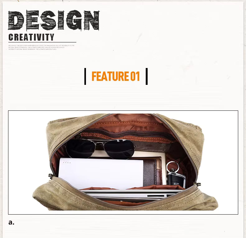 Water-Resistant Waxed Canvas Backpack for DSLR and 15-Inch Laptop