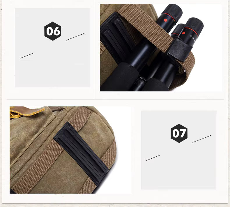 Water-Resistant Waxed Canvas Backpack for DSLR and 15-Inch Laptop