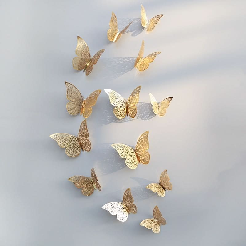 Metallic 3D Butterfly Decals – Removable Wall Stickers for Bedroom, Nursery & Wedding Decor