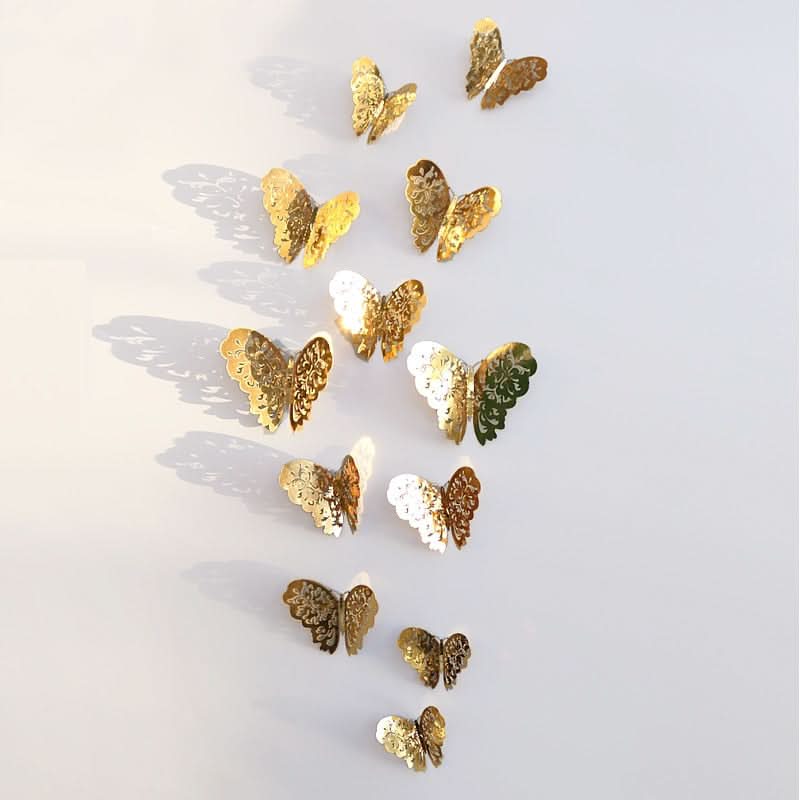 Metallic 3D Butterfly Decals – Removable Wall Stickers for Bedroom, Nursery & Wedding Decor