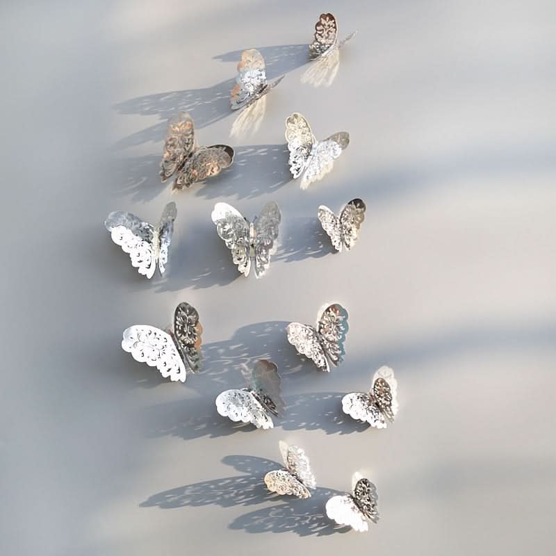 Metallic 3D Butterfly Decals – Removable Wall Stickers for Bedroom, Nursery & Wedding Decor