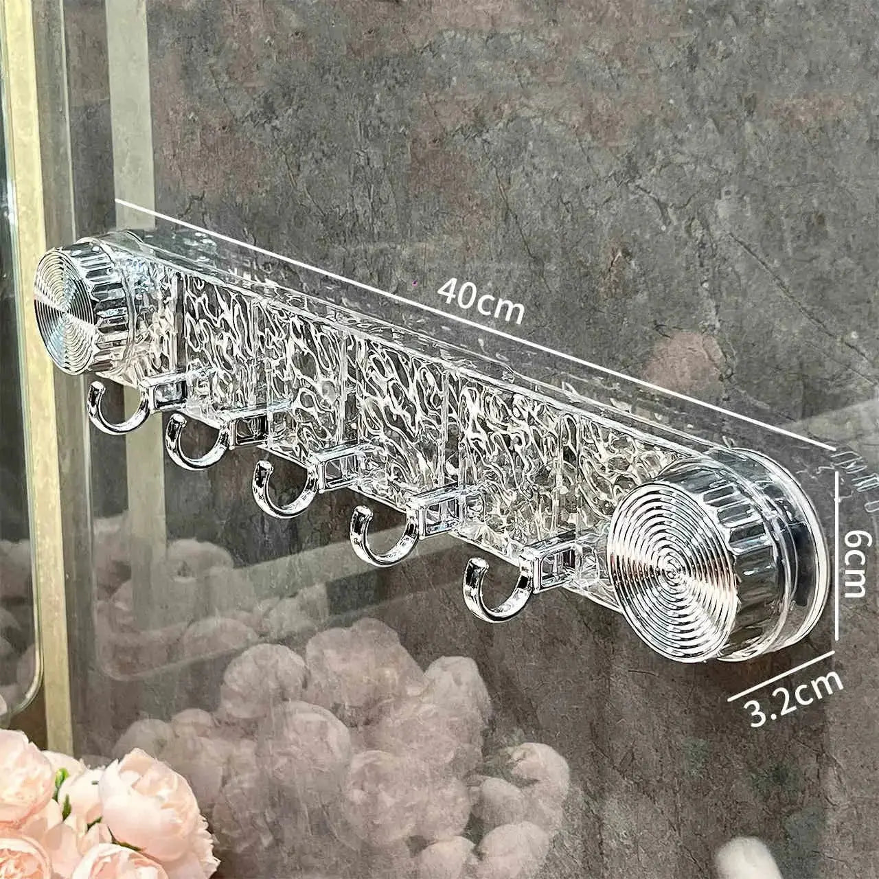 Suction Cup Hook Rack | No Drill Required, Versatile and Stylish