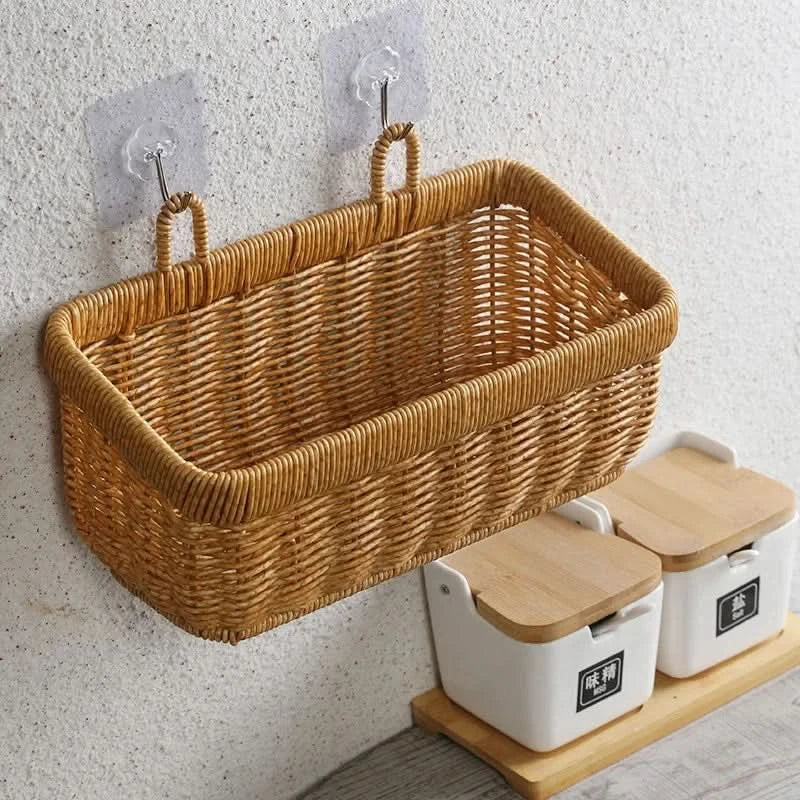 Handcrafted Woven Wall Basket for Decorative Storage