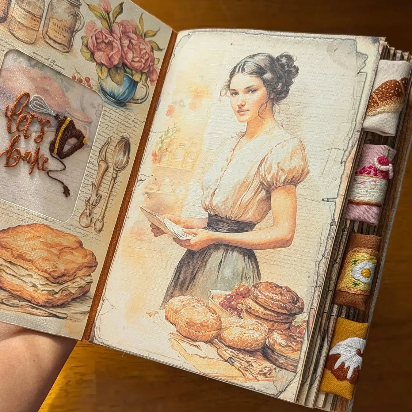 Cookbook with Water-Resistant Embroidered Cover – Sturdy Design