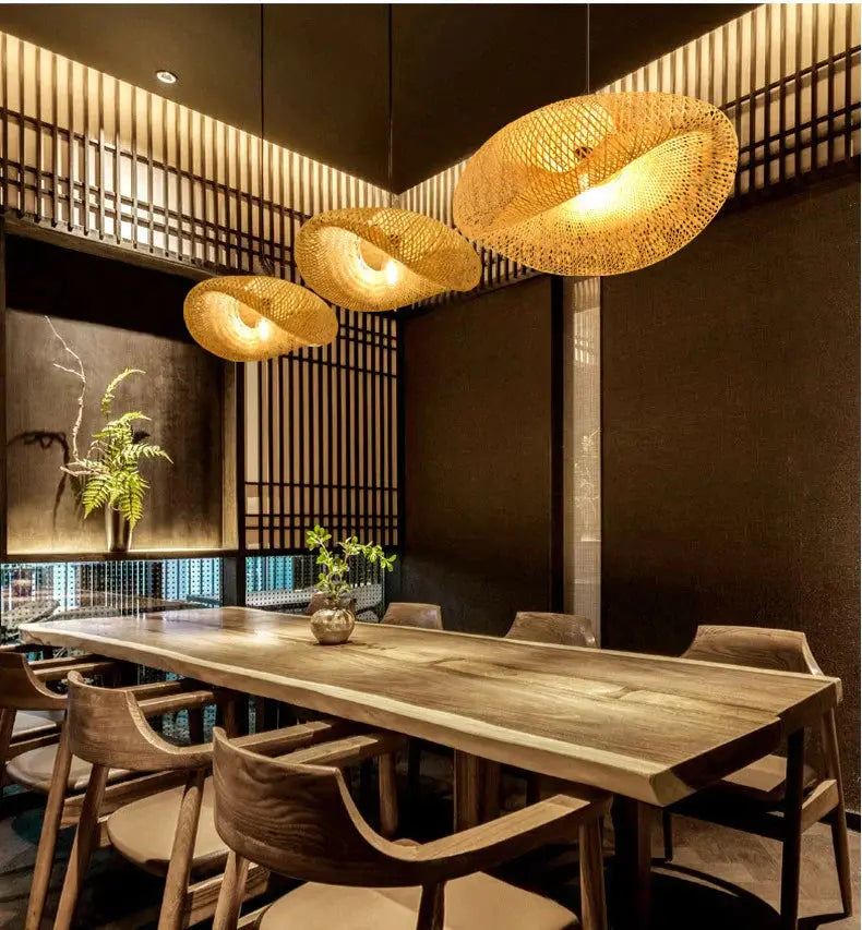 Bamboo Pendant Light – Handcrafted, Warm Light Design, 6 Styles