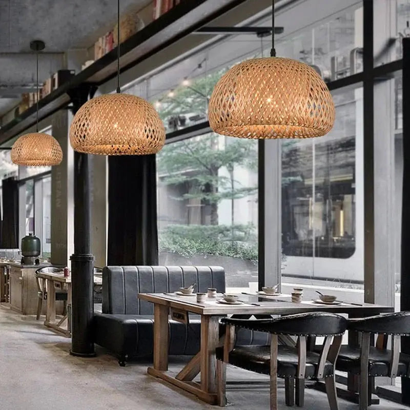Bamboo Pendant Light – Handcrafted, Warm Light Design, 6 Styles