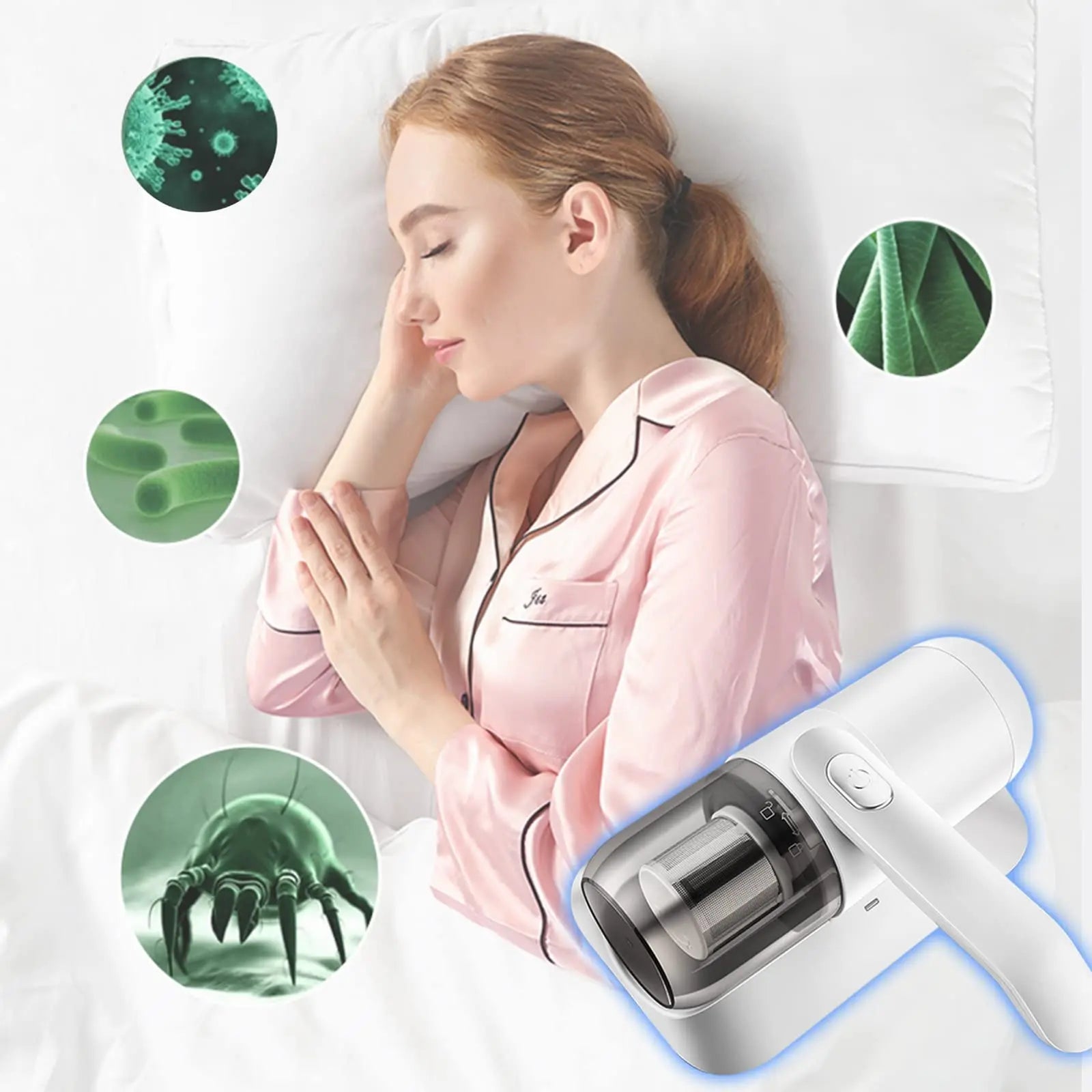 Fabrics Handheld Vacuum – Eliminates Dust Mites from Bed and Sofa