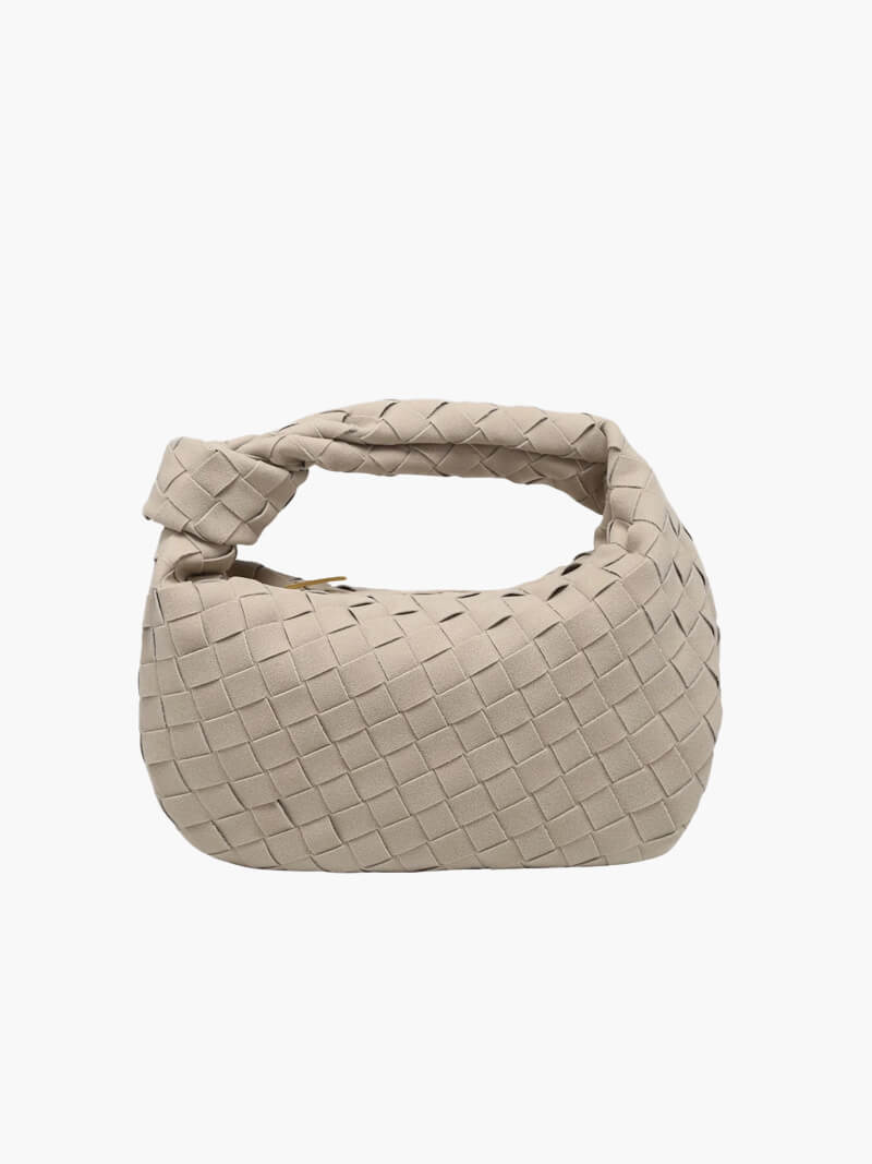 Vegan Suede-Style Handbag with Knot Design