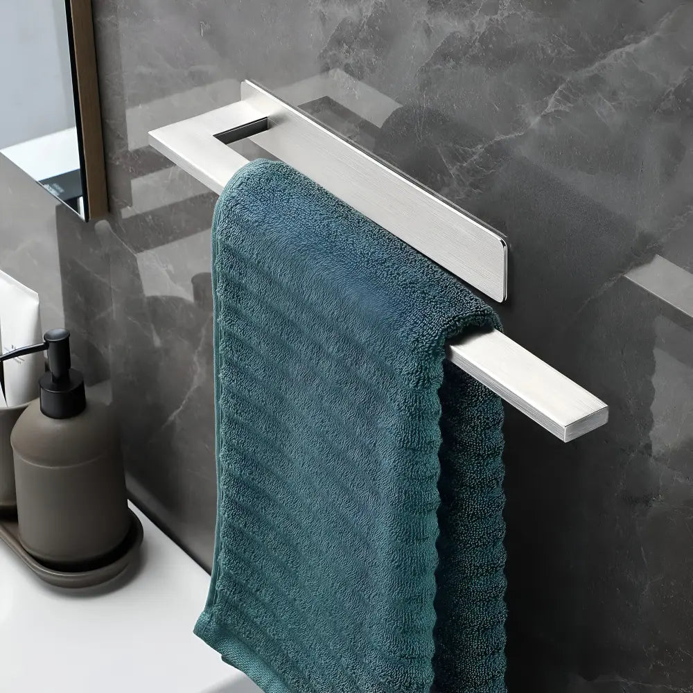 Wall-Mounted Towel Rack in Stainless Steel – No Drilling Required