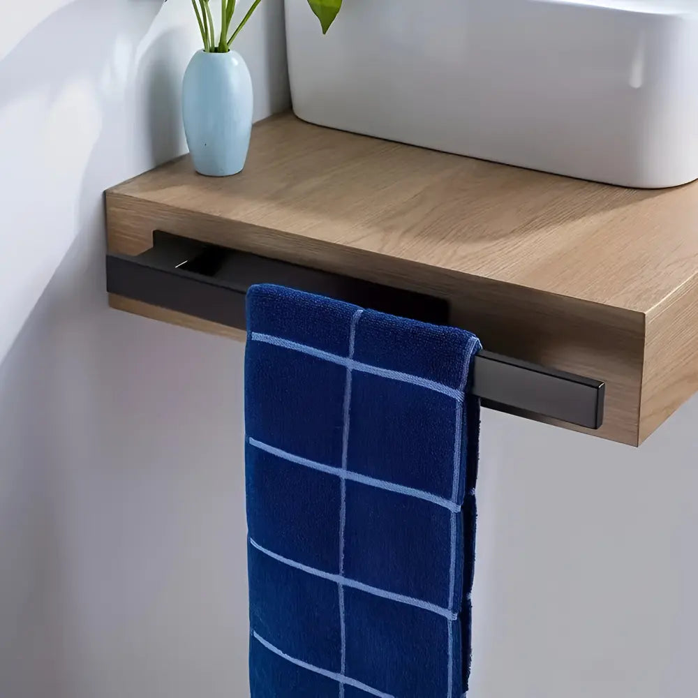 Wall-Mounted Towel Rack in Stainless Steel – No Drilling Required