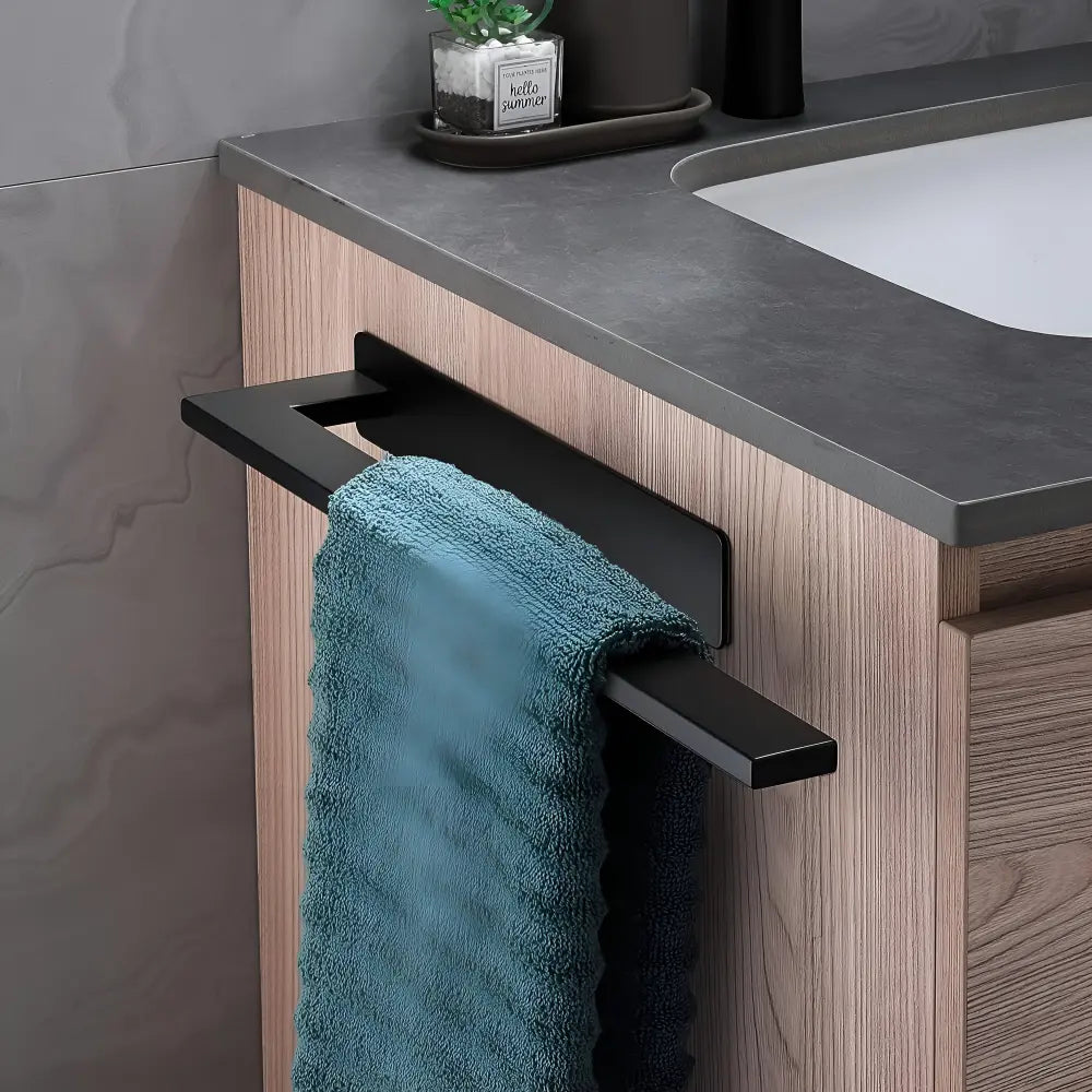 Wall-Mounted Towel Rack in Stainless Steel – No Drilling Required