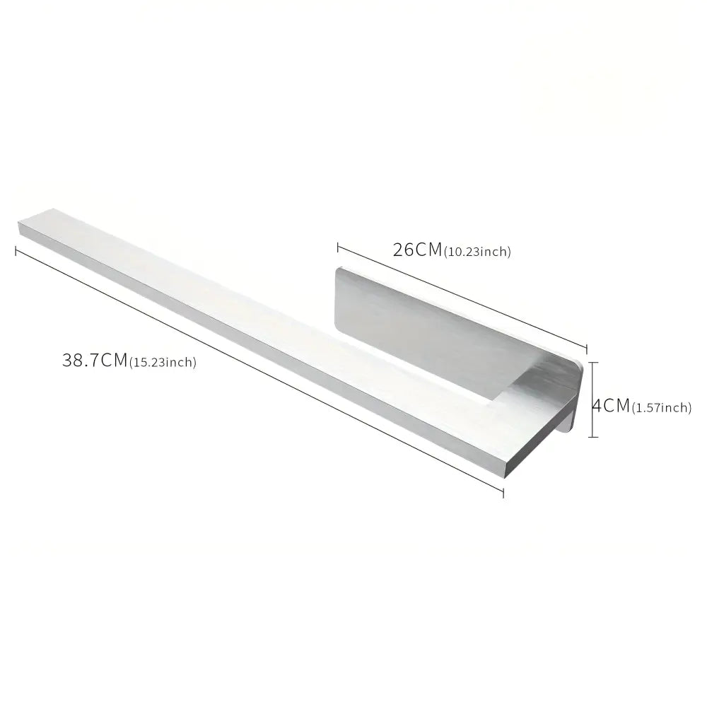 Wall-Mounted Towel Rack in Stainless Steel – No Drilling Required