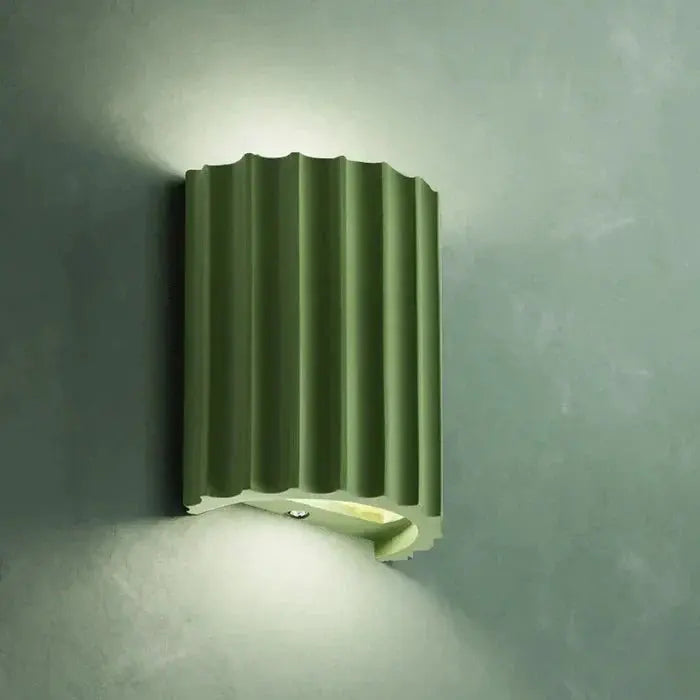 Modern Ribbed Shade Resin Wall Lamp – Contemporary Home Decor