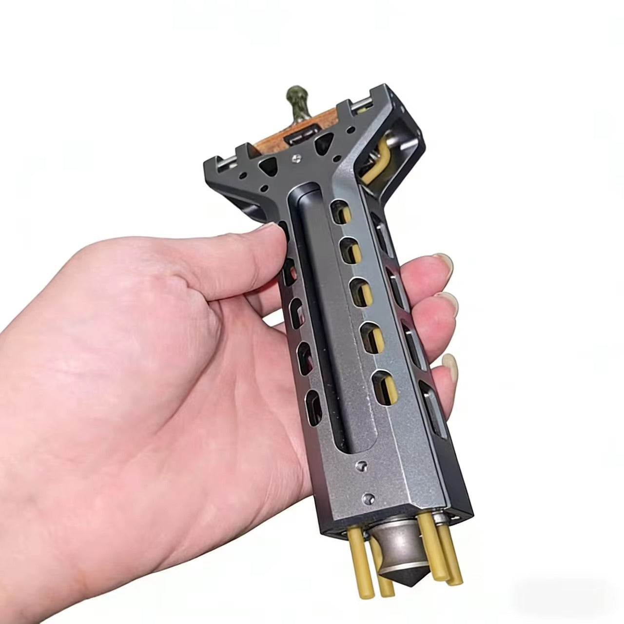 Telescopic Aluminum Slingshot with Integrated Magazine System