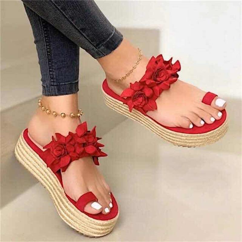Floral Embellished Women's Platform Sandals