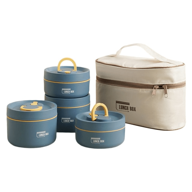 Insulated Lunch Container with Double-Wall Construction for Hot Food