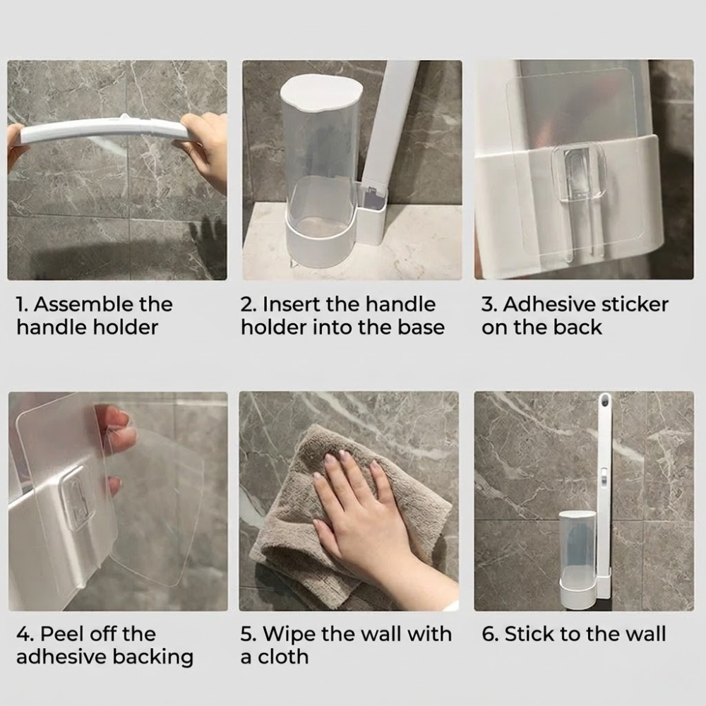 Antibacterial Disposable Toilet Brush with Hygienic Sponge Heads