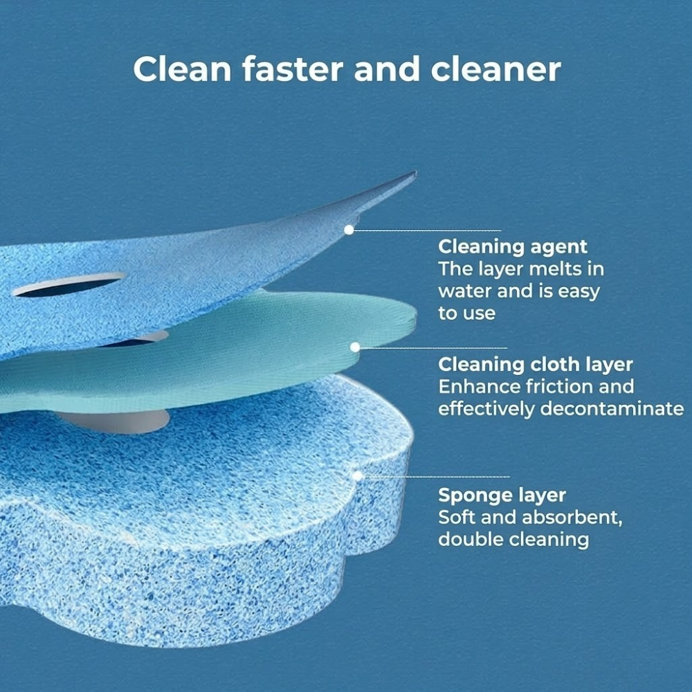 Antibacterial Disposable Toilet Brush with Hygienic Sponge Heads
