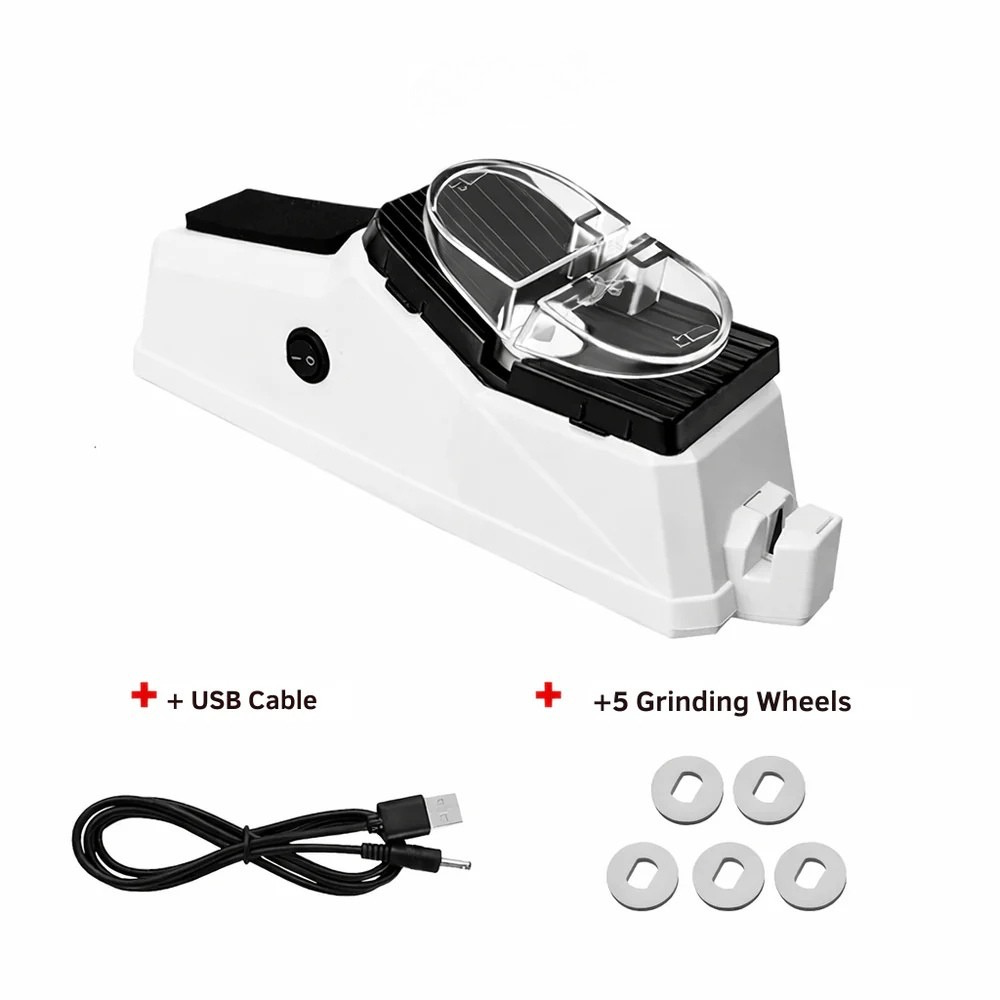 USB Rechargeable Electric Knife Sharpener for Kitchen Use