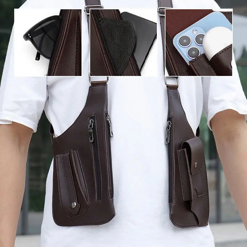 Multi-Compartment Crossbody Sling Bag for Men | Anti-Theft Travel Pack