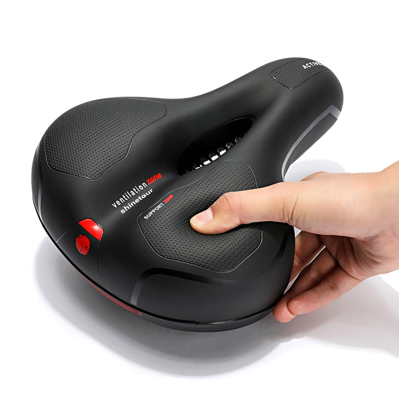 Ventilated Bicycle Seat with Shock Absorption and Ergonomic Design