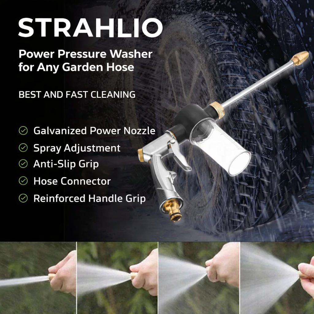 High-Pressure Cleaner with Adjustable Spray and Soap Dispenser
