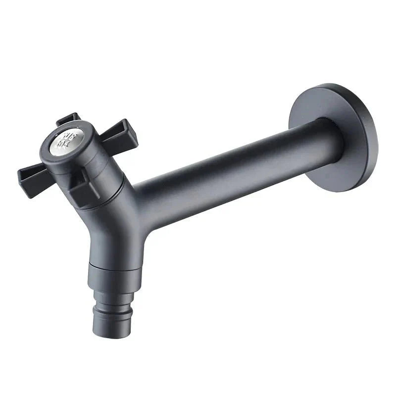Wall-Mounted Faucet in Stainless Steel for Kitchen and Garden Use