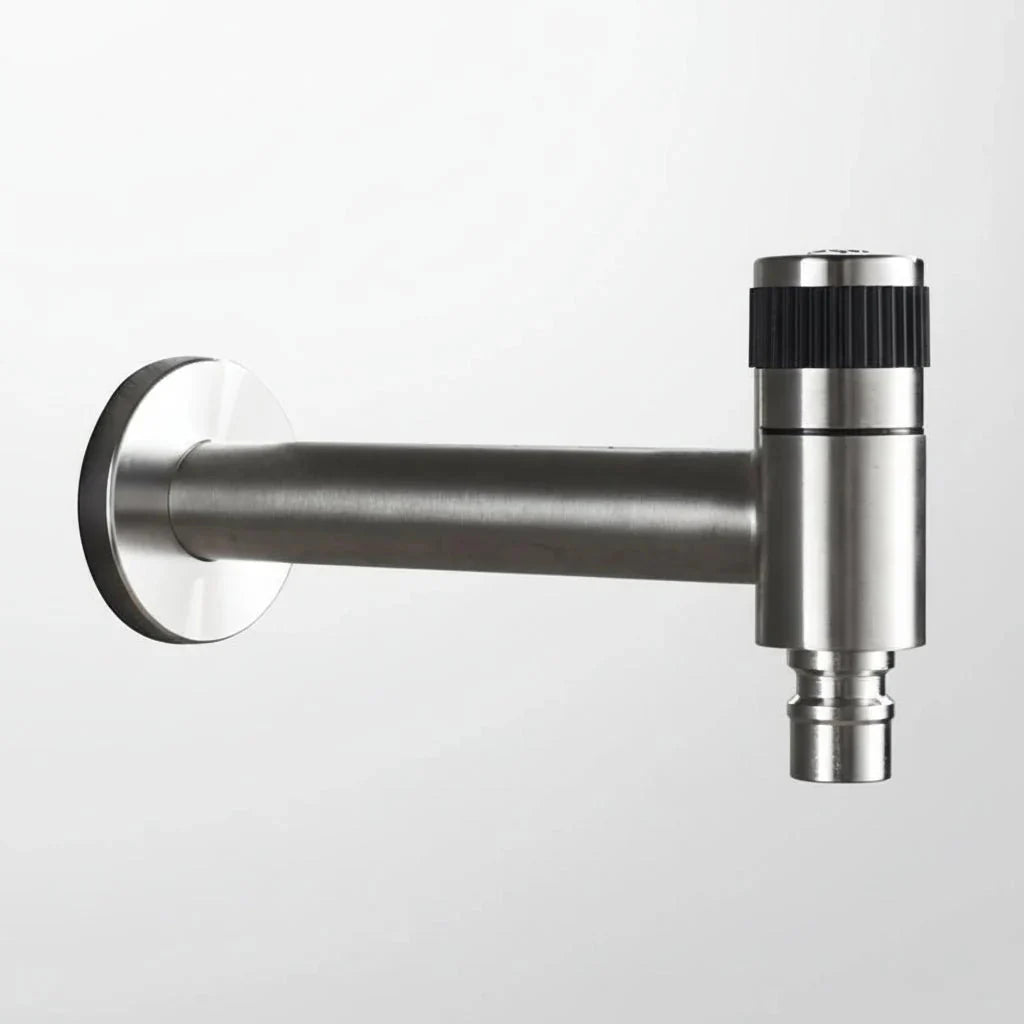Wall-Mounted Faucet in Stainless Steel for Kitchen and Garden Use