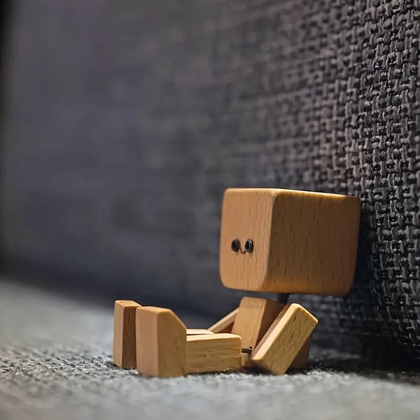 Wooden Decorative Figure with Wobble Function and Interchangeable Faces