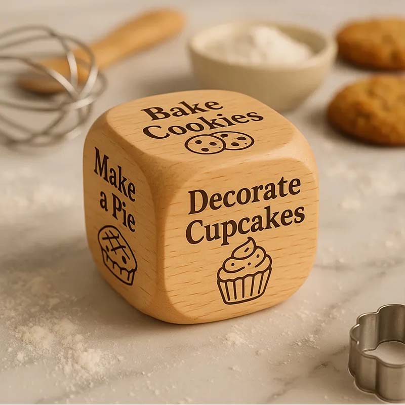 Wood Decision Dice | Creative Inspiration through Rolling | Laser Engraved