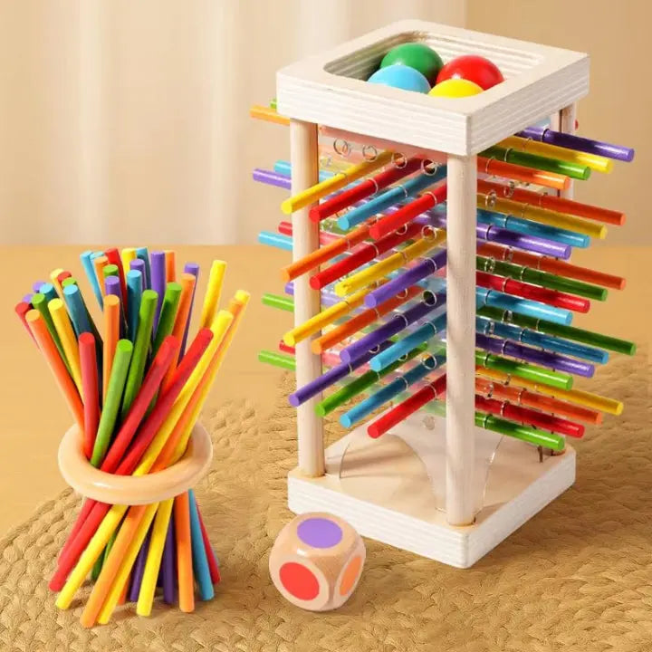 Concentration & Fine Motor Skills Development with Wooden Ball Tower