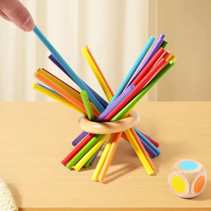 Concentration & Fine Motor Skills Development with Wooden Ball Tower