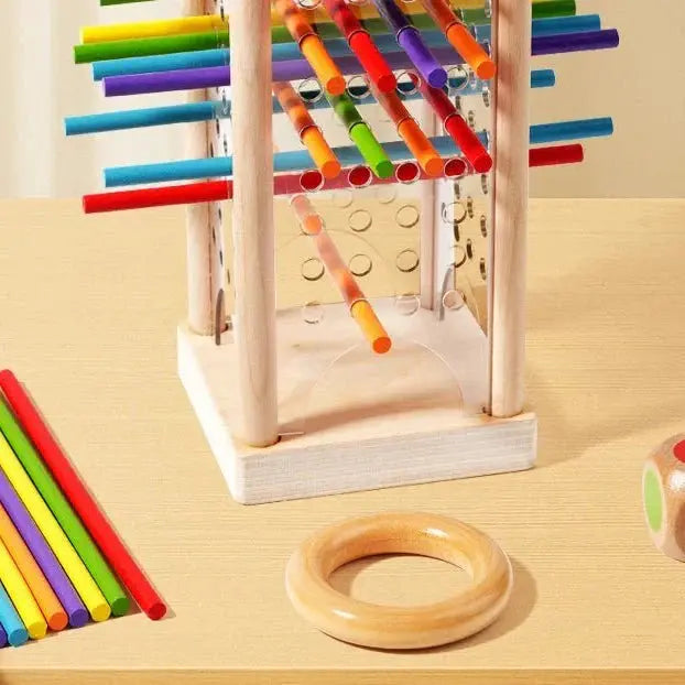Concentration & Fine Motor Skills Development with Wooden Ball Tower
