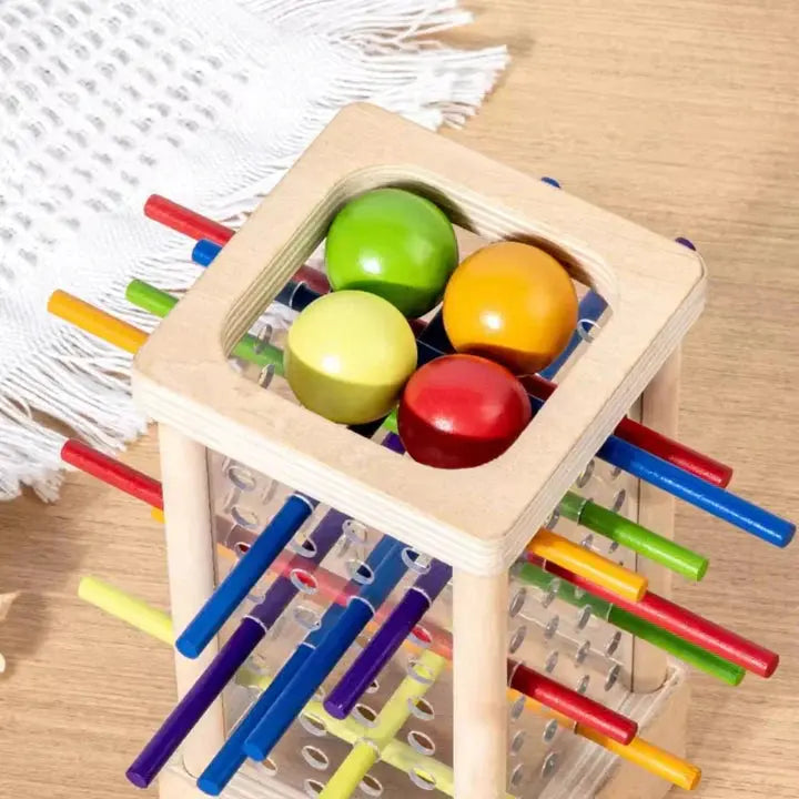 Concentration & Fine Motor Skills Development with Wooden Ball Tower