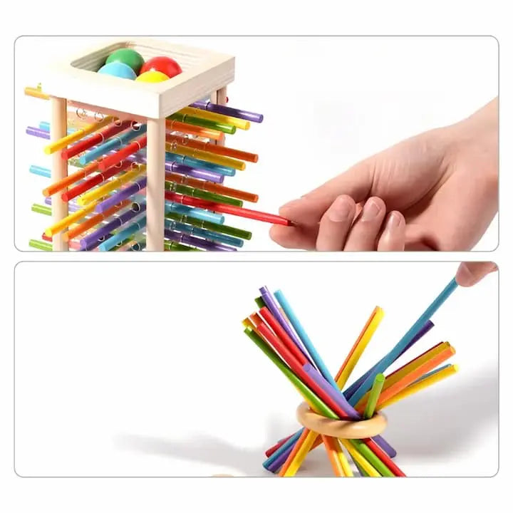 Concentration & Fine Motor Skills Development with Wooden Ball Tower