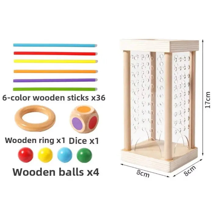 Concentration & Fine Motor Skills Development with Wooden Ball Tower