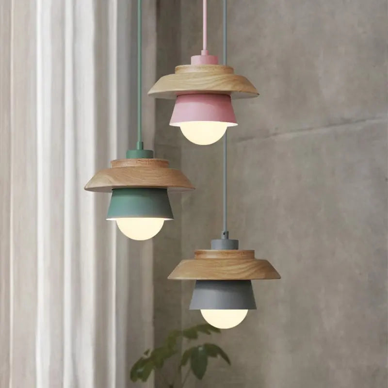 Norse Style Wooden Pendant Light Fixture