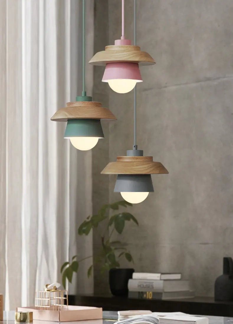Norse Style Wooden Pendant Light Fixture