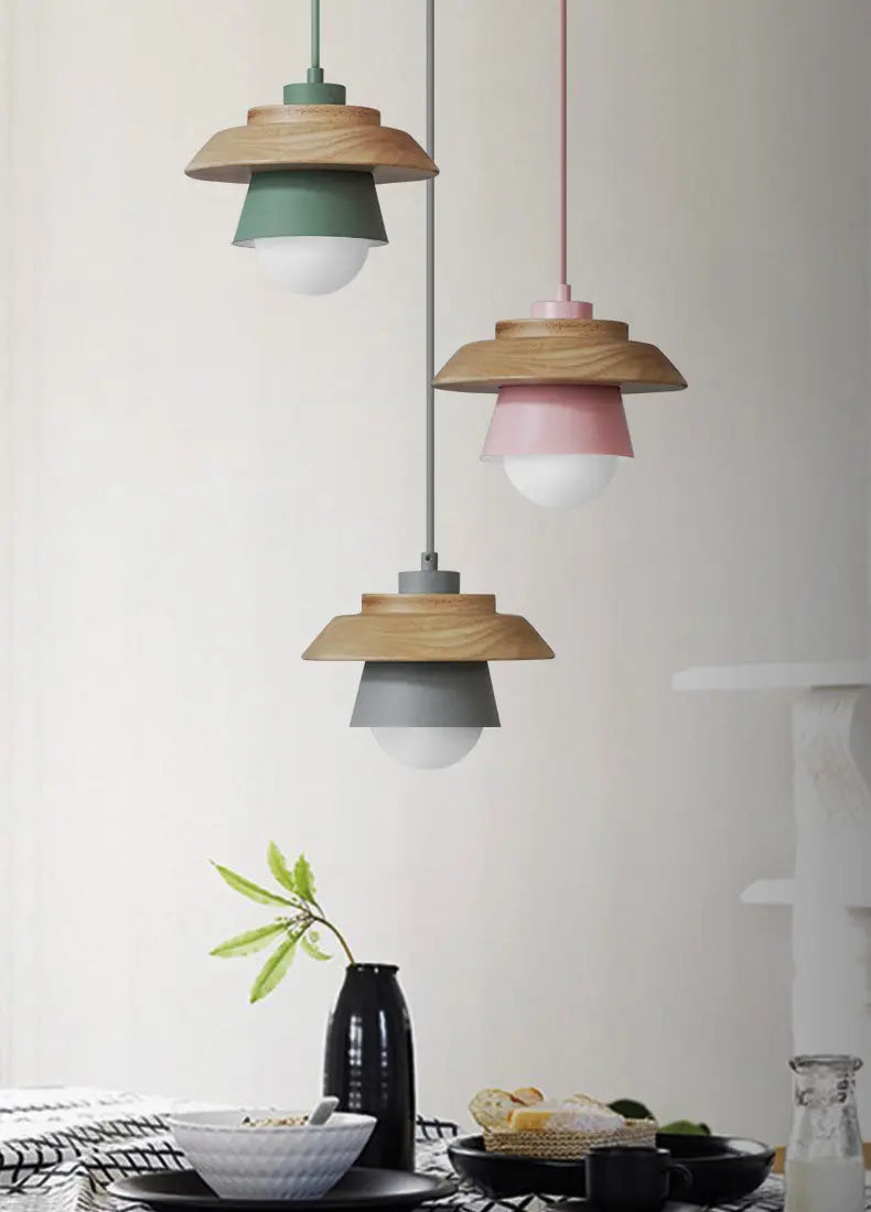 Norse Style Wooden Pendant Light Fixture