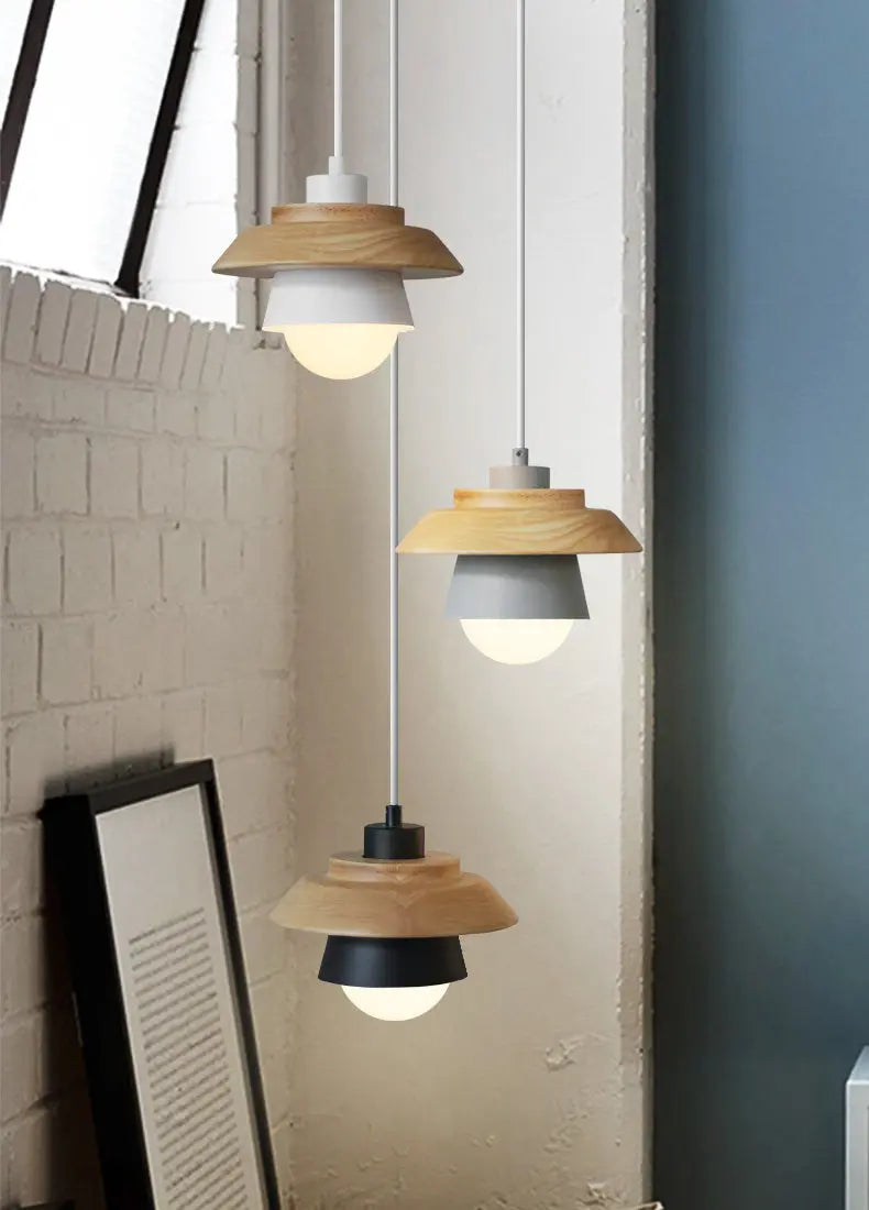 Norse Style Wooden Pendant Light Fixture