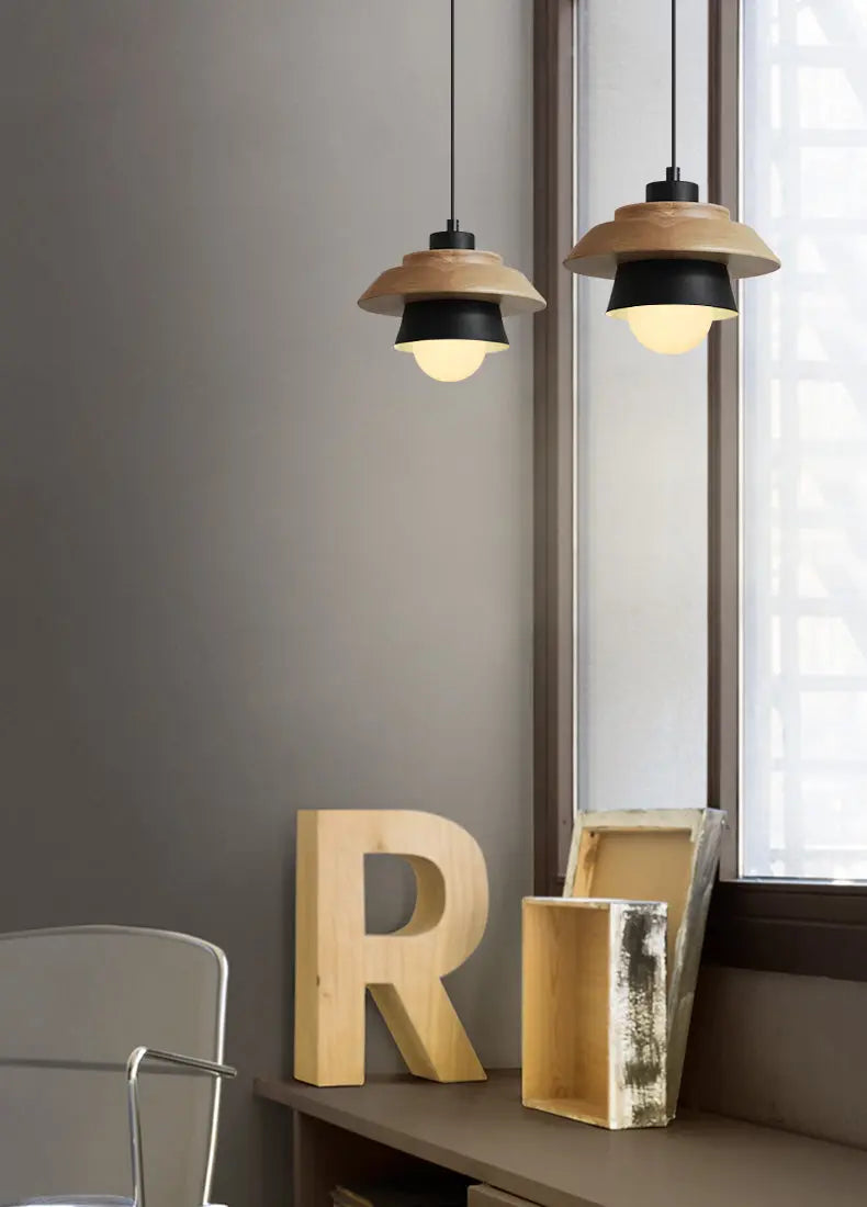 Norse Style Wooden Pendant Light Fixture
