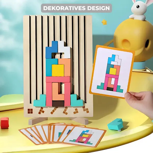 Tetris Wooden Puzzle – Vibrant Construction Game for 5 Years and Older