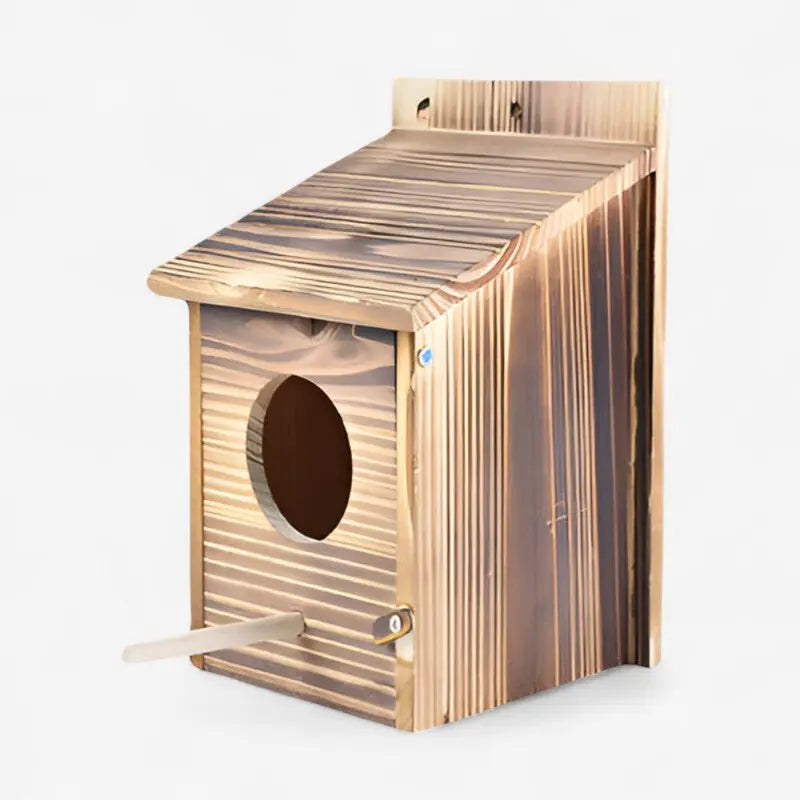 Natural Wooden Birdhouse in Box Design – Home and Garden Decor