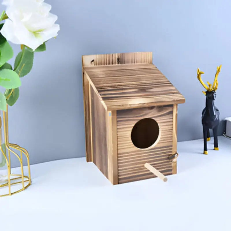 Natural Wooden Birdhouse in Box Design – Home and Garden Decor
